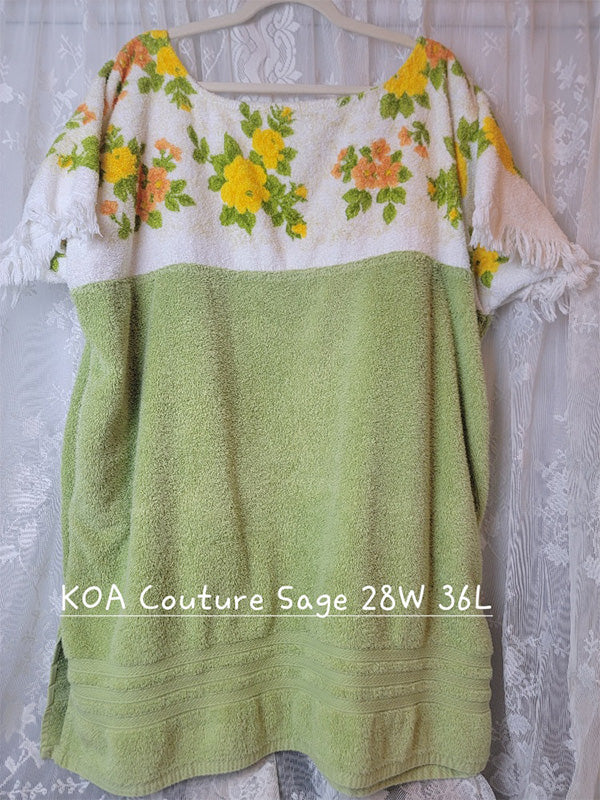 KOA Couture Vintage Towel Dress (Sage)