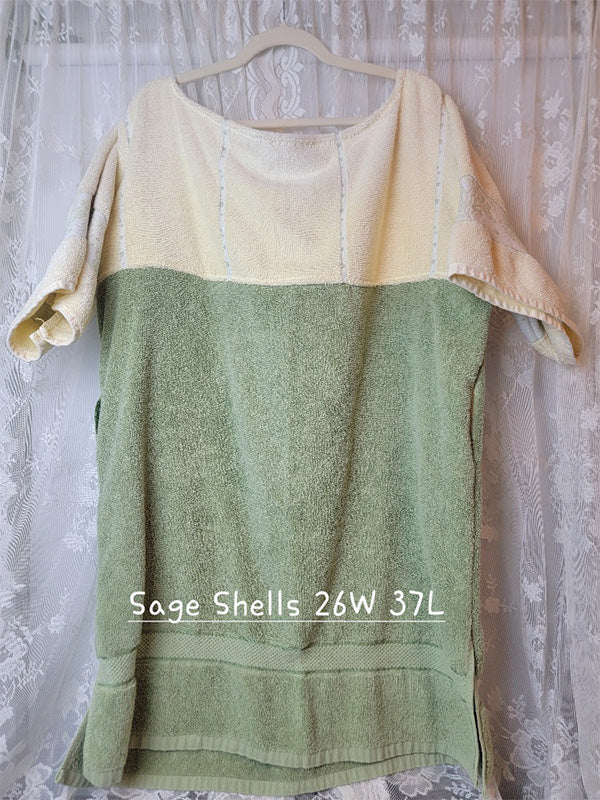 Sage Shells Vintage Towel Dress