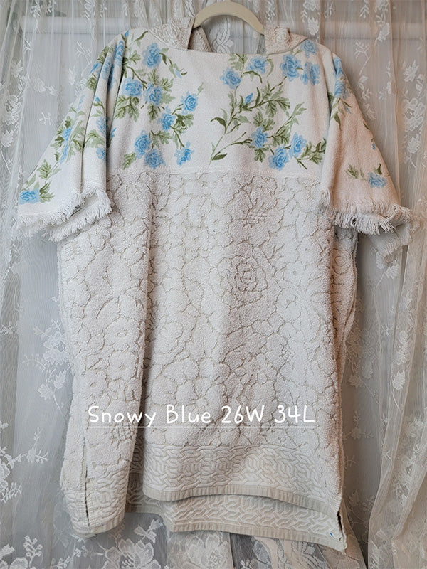 Snowy Blue Pool Vintage Towel Dress