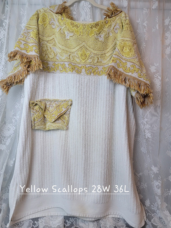 Yellow Scallops Vintage Towel Dress